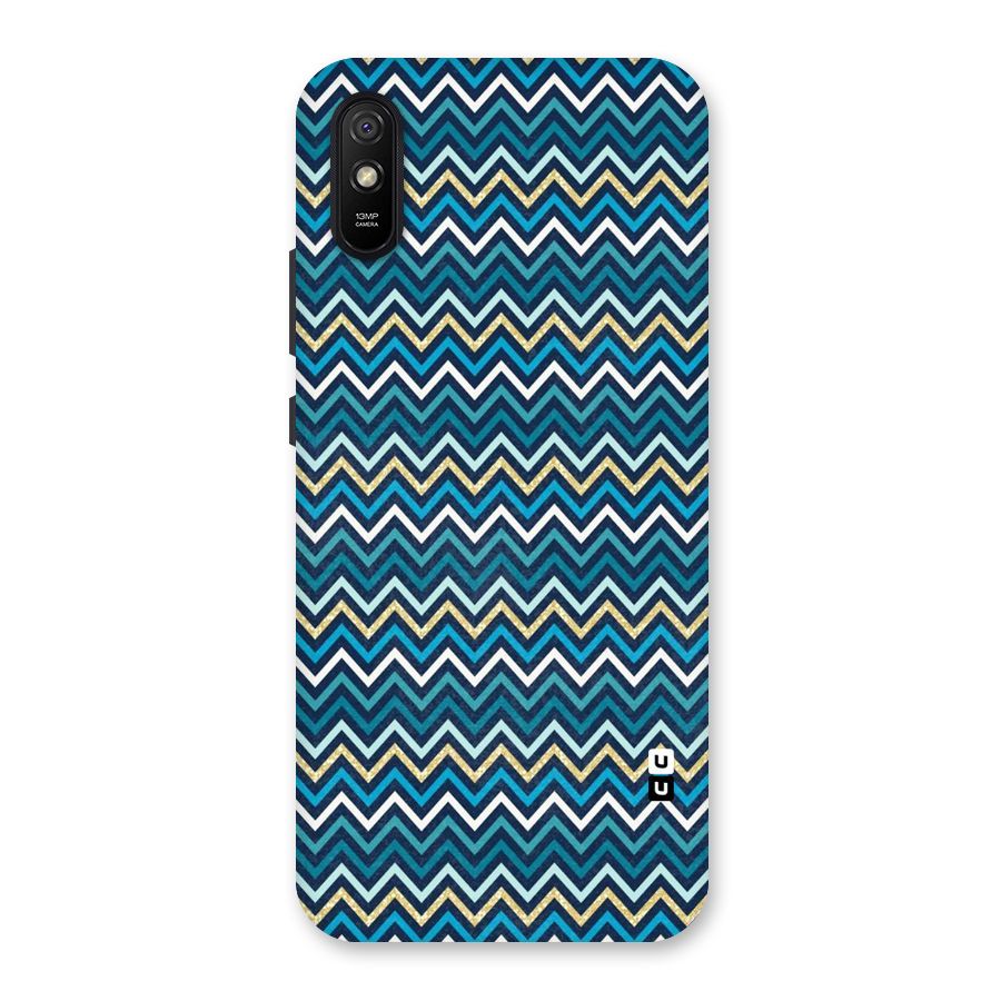 Blue Shades Chevron Pattern Back Case for Redmi 9i