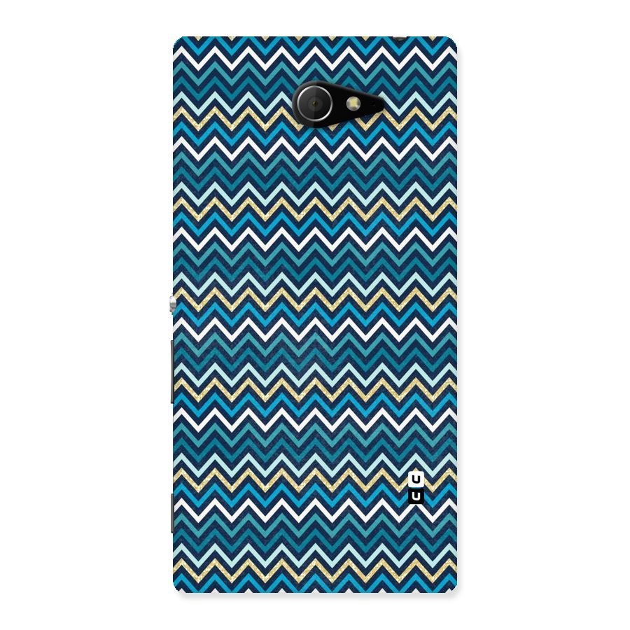 Blue Shades Chevron Pattern Back Case for Sony Xperia M2