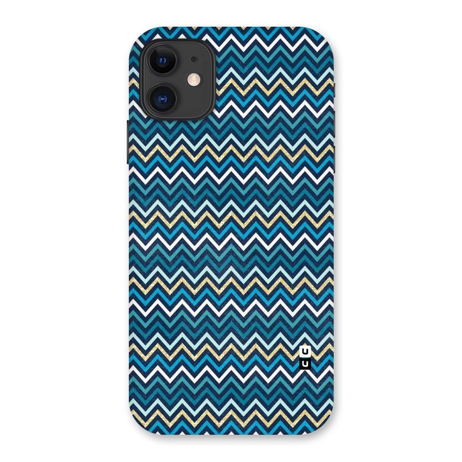 Blue Shades Chevron Pattern Back Case for iPhone 11