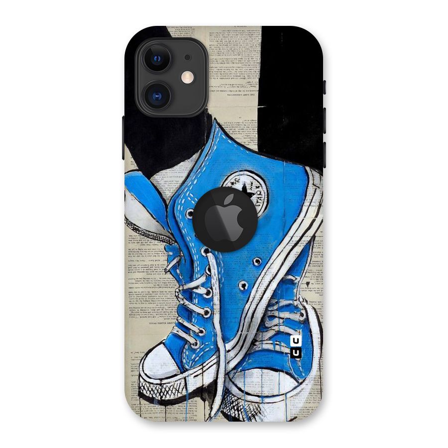 Blue Shoes Back Case for iPhone 11 Logo Cut