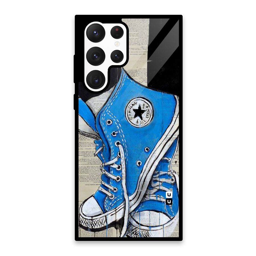 Blue Shoes Glass Back Case for Galaxy S22 Ultra 5G