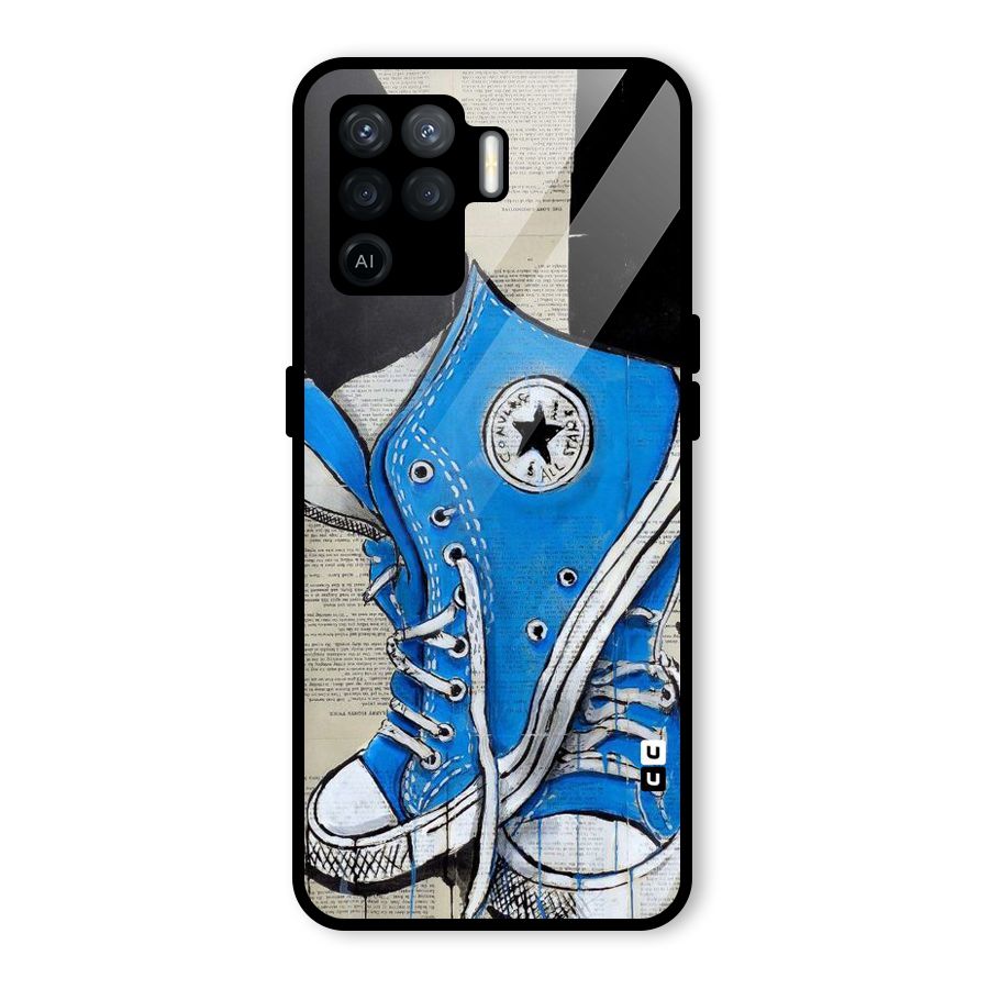 Blue Shoes Glass Back Case for Oppo F19 Pro