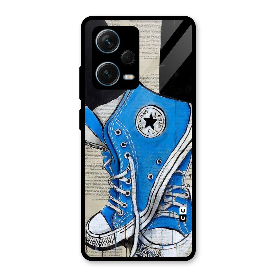 Blue Shoes Glass Back Case for Redmi Note 12 Pro Plus 5G
