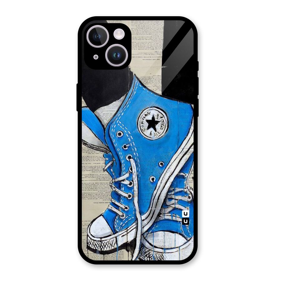 Blue Shoes Glass Back Case for iPhone 14 Plus