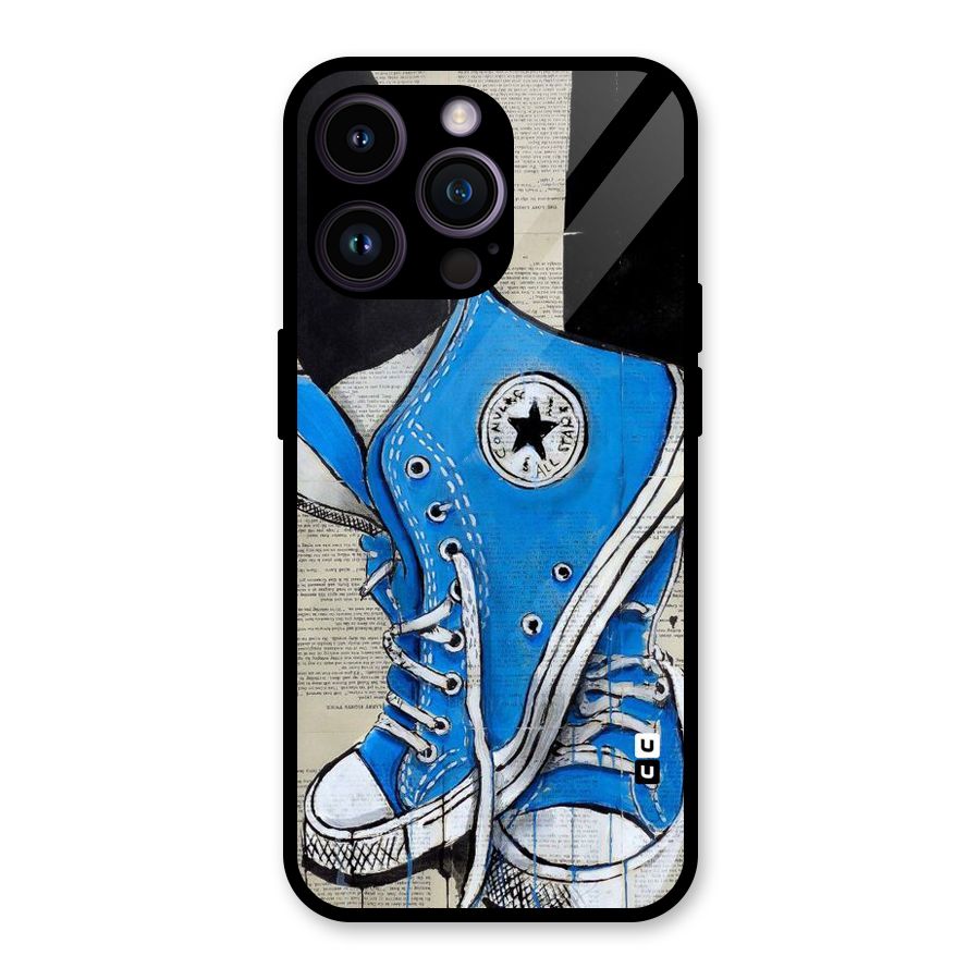 Blue Shoes Glass Back Case for iPhone 14 Pro Max