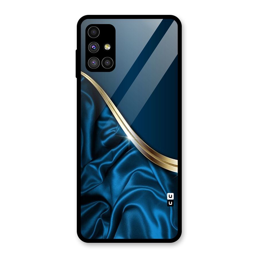 Blue Smooth Flow Glass Back Case for Galaxy M51