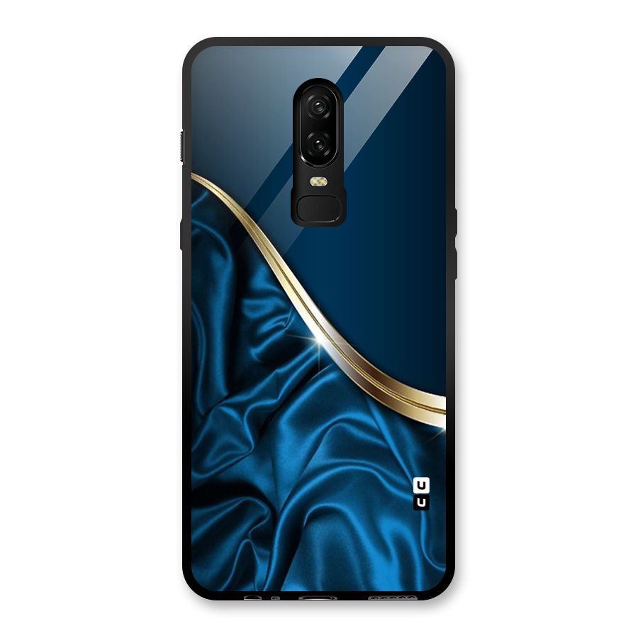 Blue Smooth Flow Glass Back Case for OnePlus 6