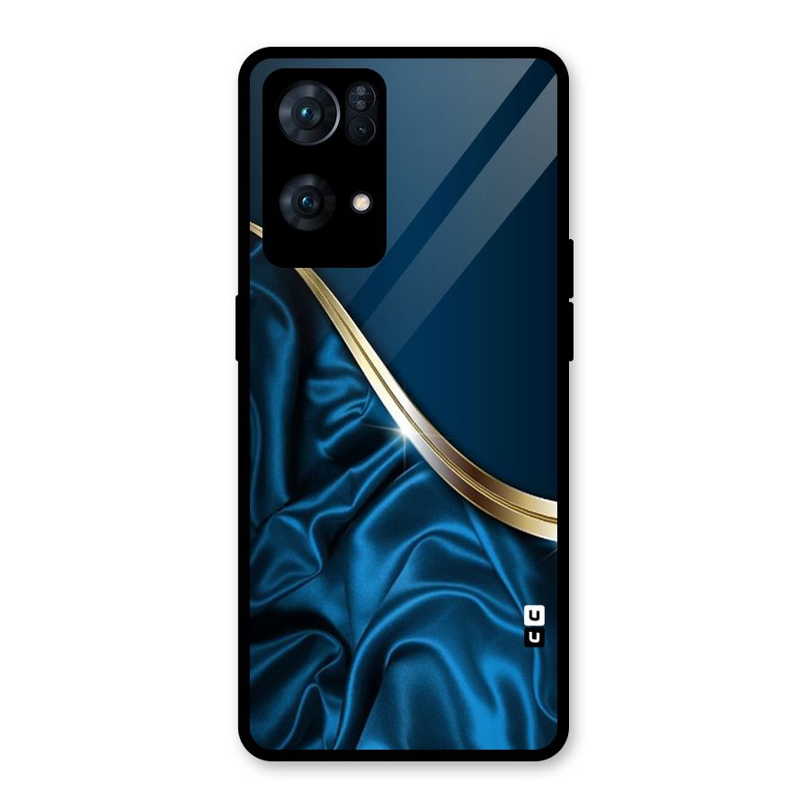 Blue Smooth Flow Glass Back Case for Oppo Reno7 Pro 5G