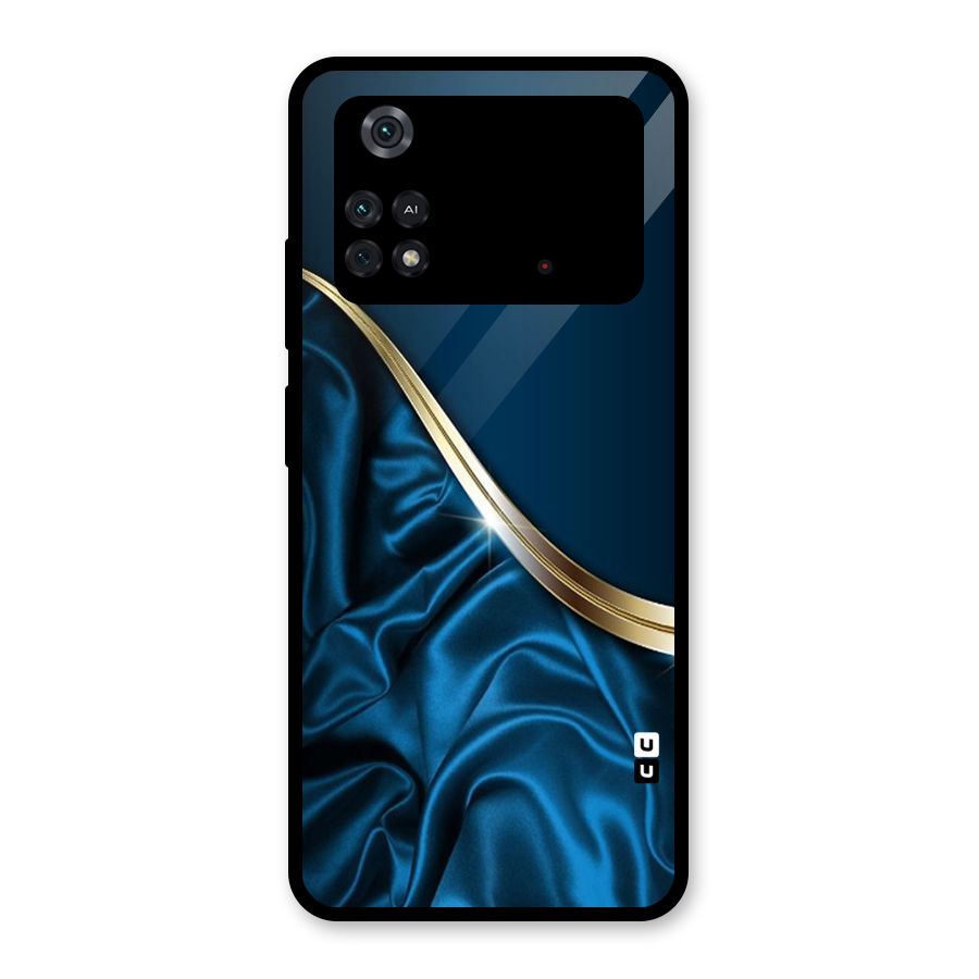 Blue Smooth Flow Glass Back Case for Poco M4 Pro 4G