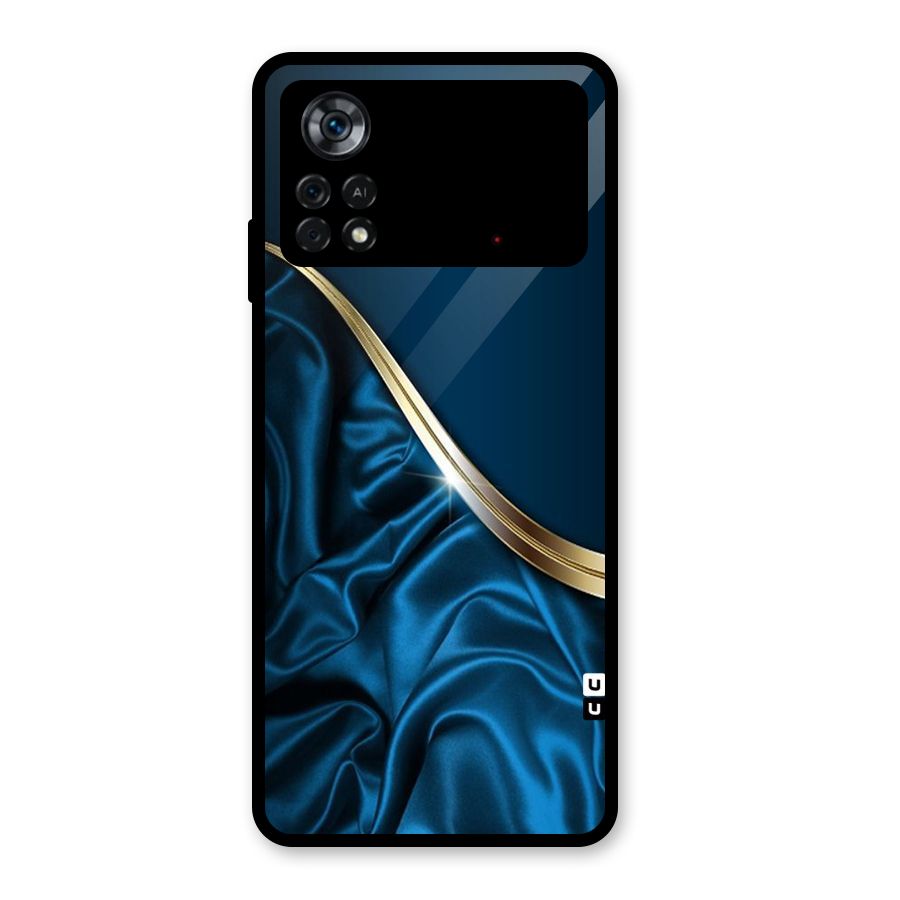 Blue Smooth Flow Glass Back Case for Poco X4 Pro 5G