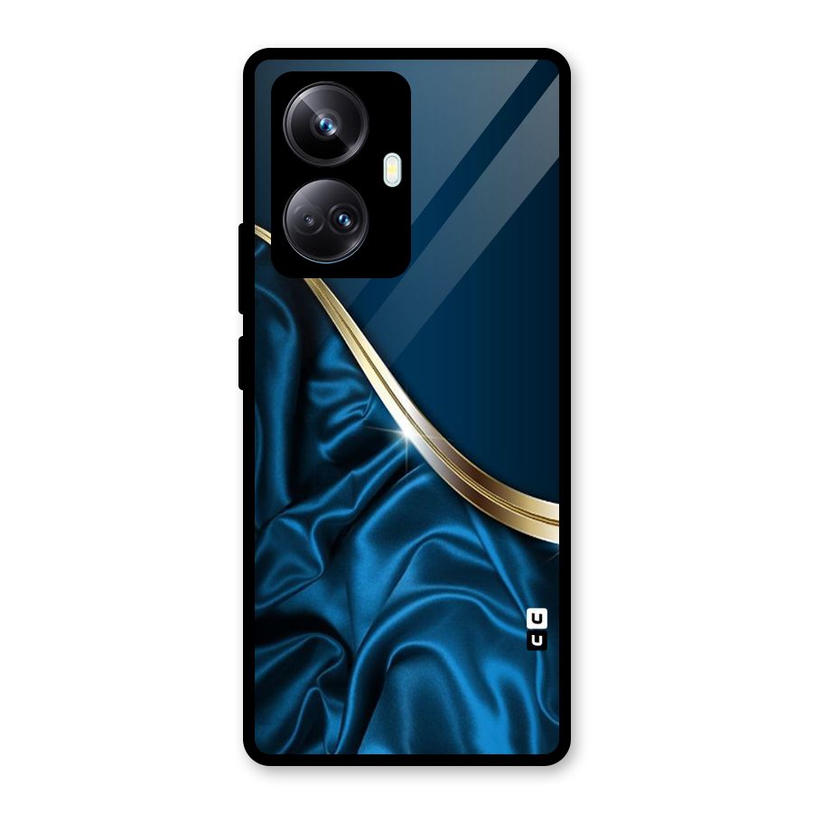 Blue Smooth Flow Glass Back Case for Realme 10 Pro Plus