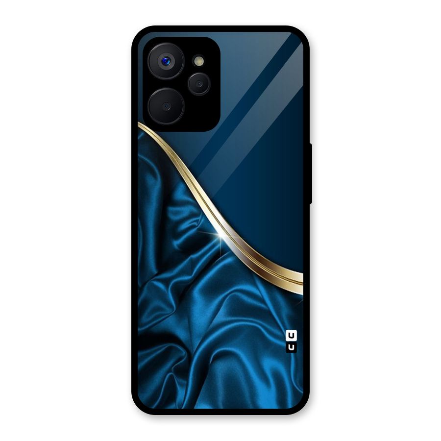 Blue Smooth Flow Glass Back Case for Realme 9i 5G
