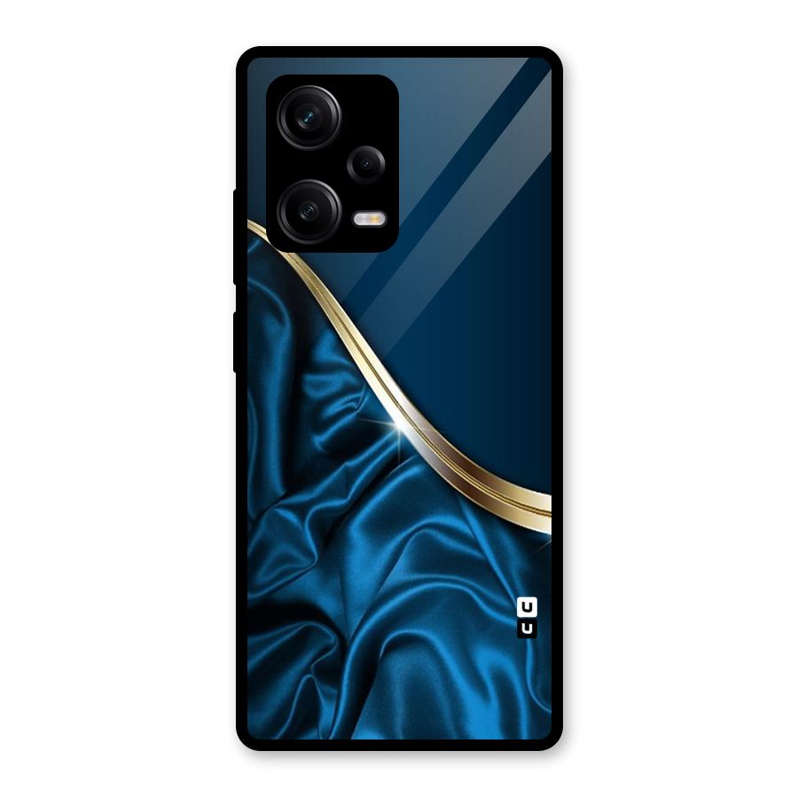 Blue Smooth Flow Glass Back Case for Redmi Note 12 Pro