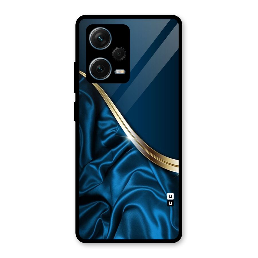 Blue Smooth Flow Glass Back Case for Redmi Note 12 Pro Plus 5G