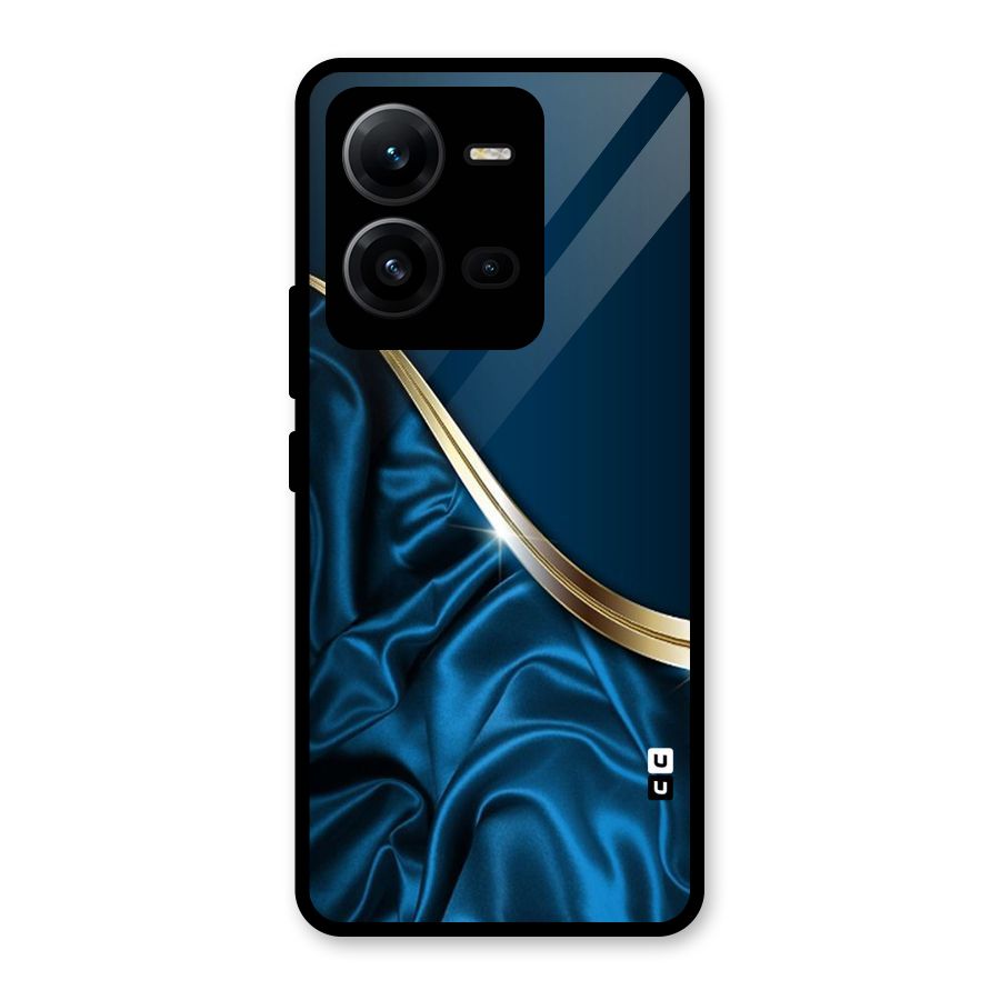 Blue Smooth Flow Glass Back Case for Vivo V25
