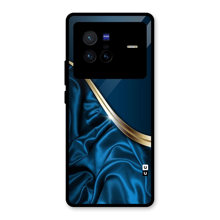 Blue Smooth Flow Glass Back Case for Vivo X80