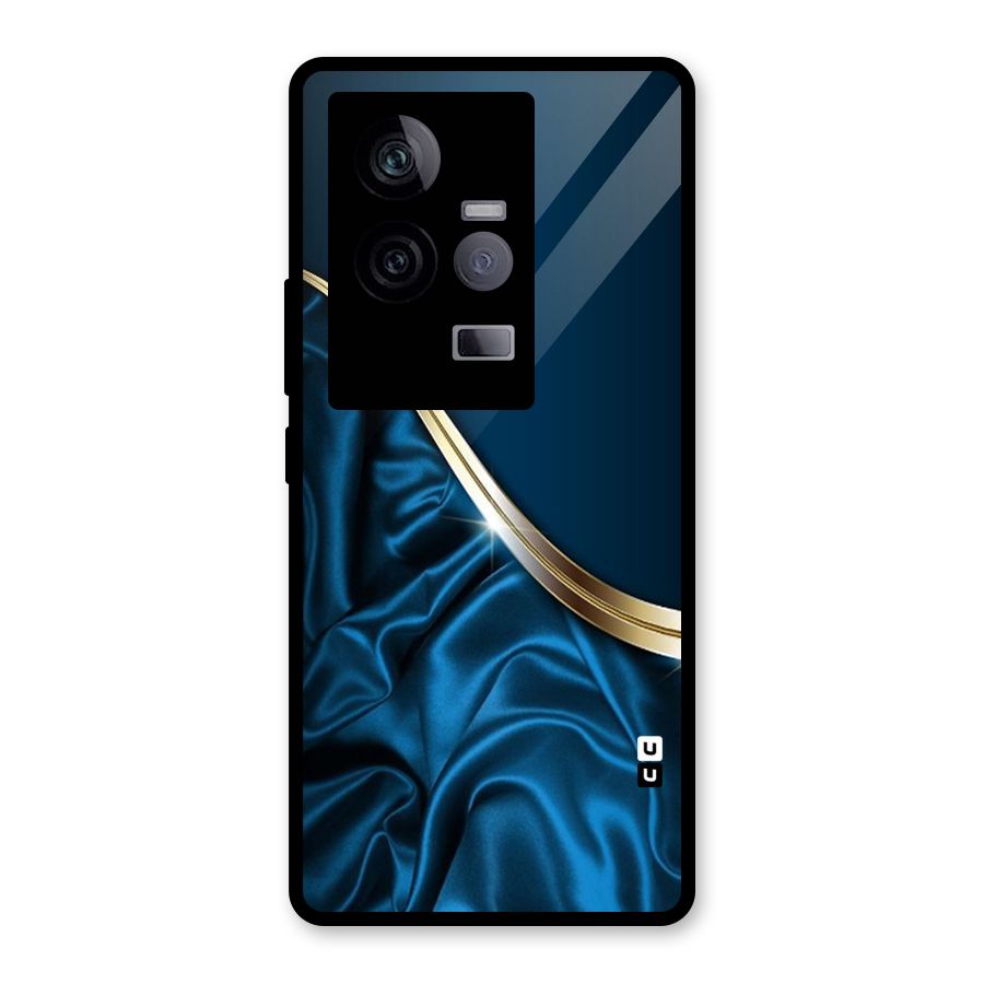 Blue Smooth Flow Glass Back Case for Vivo iQOO 11 5G