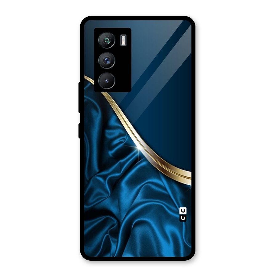 Blue Smooth Flow Glass Back Case for Vivo iQOO 9 SE