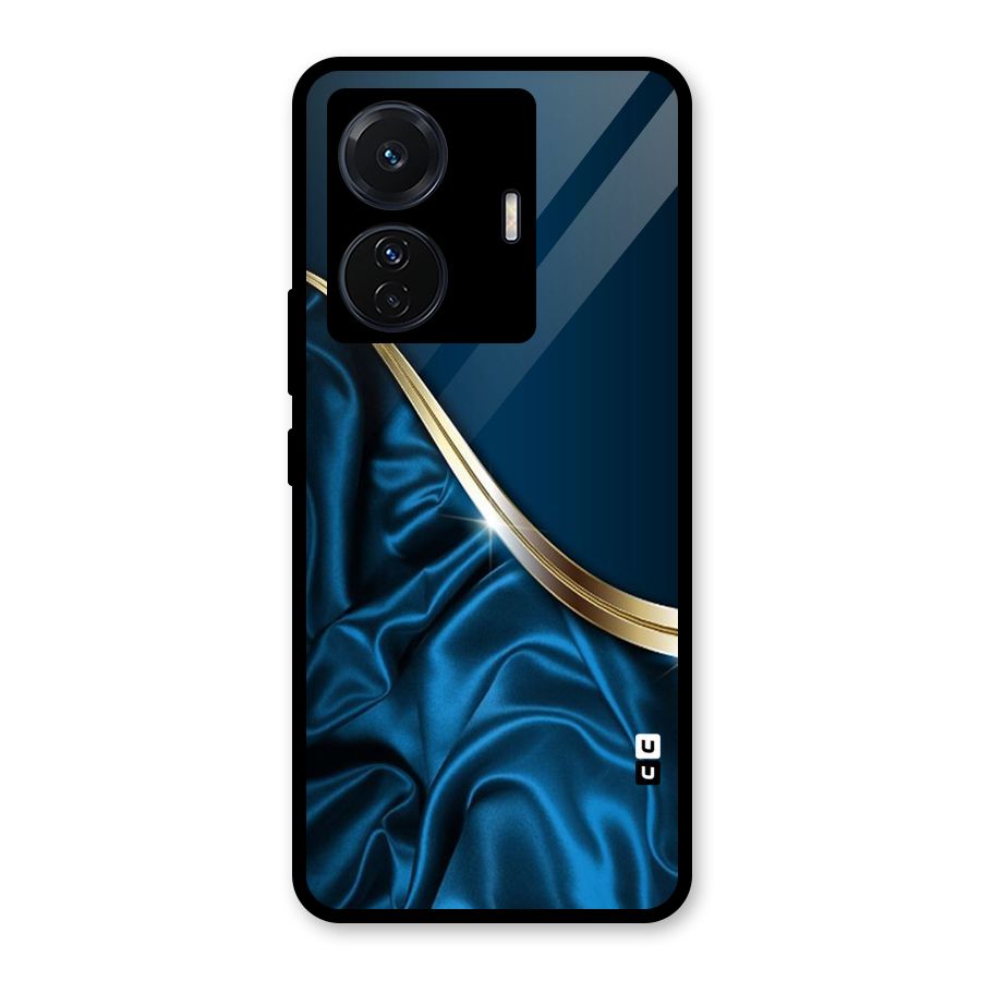 Blue Smooth Flow Glass Back Case for Vivo iQOO Z6 Pro
