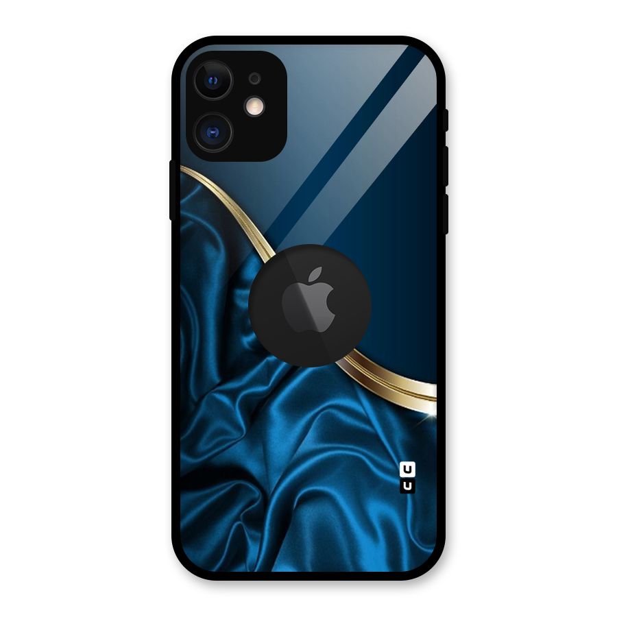 Blue Smooth Flow Glass Back Case for iPhone 11 Logo Cut
