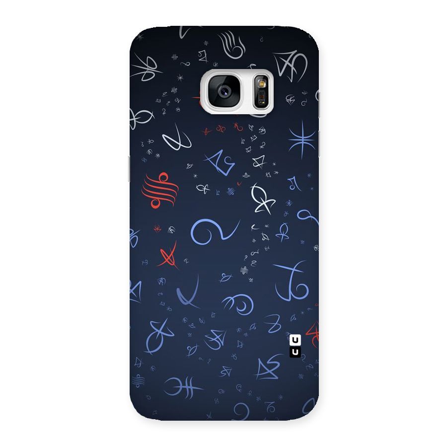 Blue Symbols Back Case for Galaxy S7 Edge