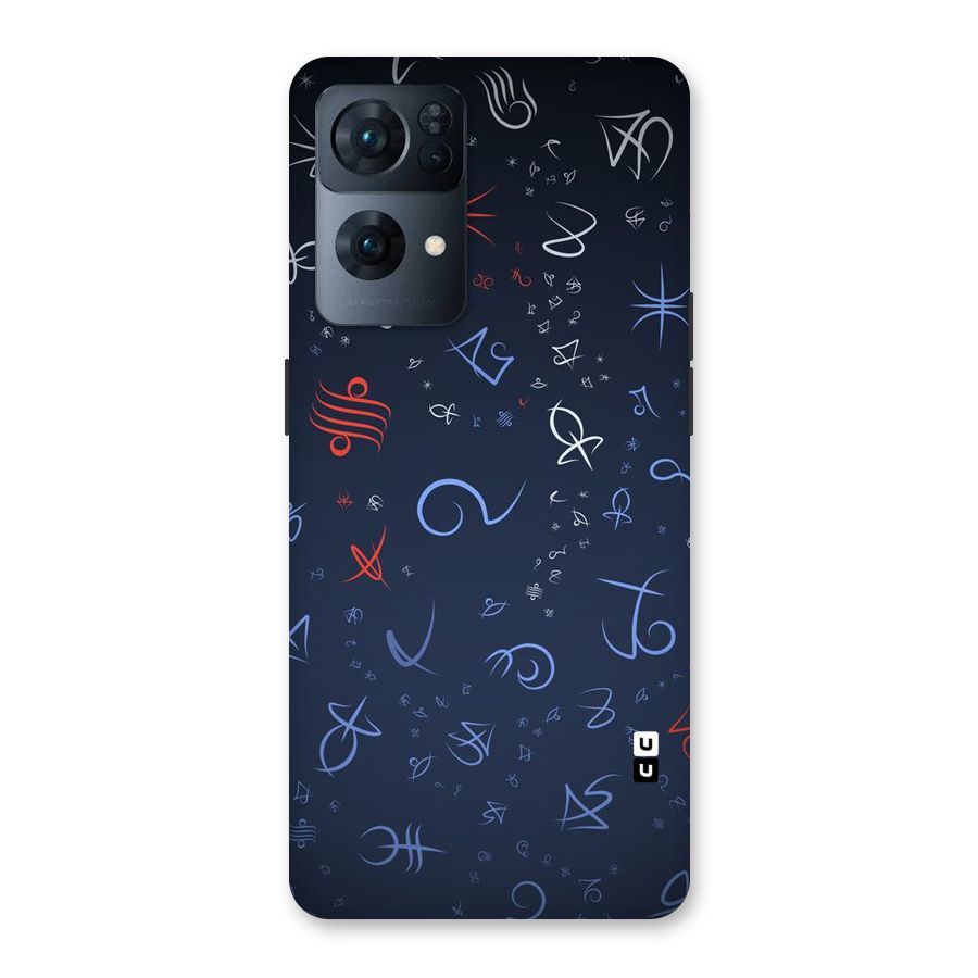 Blue Symbols Back Case for Oppo Reno7 Pro 5G