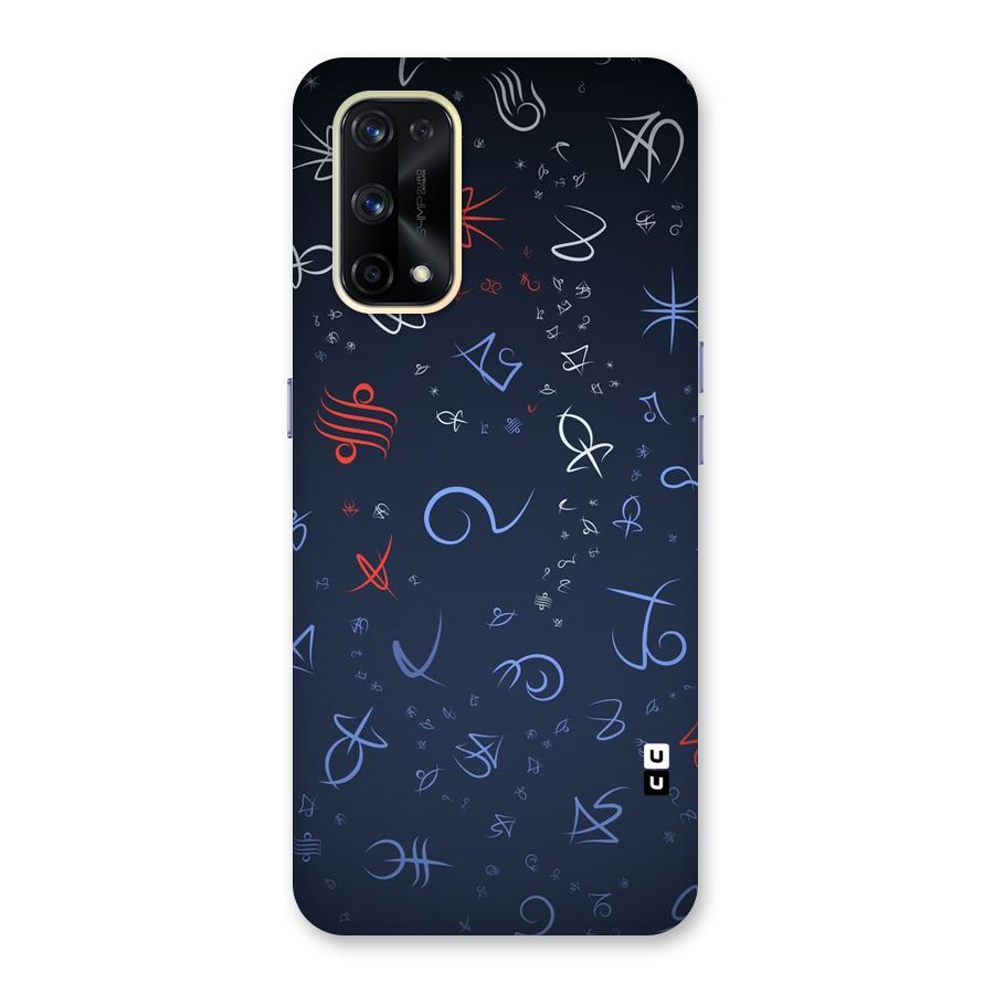Blue Symbols Glass Back Case for Realme X7 Pro