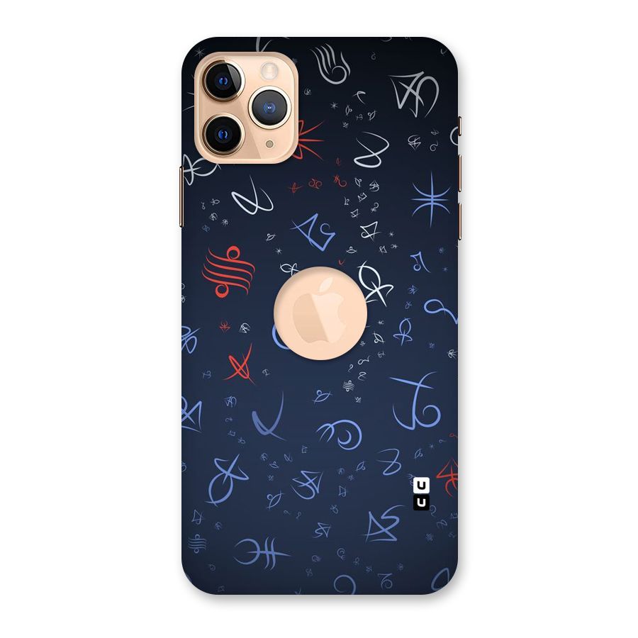 Blue Symbols Back Case for iPhone 11 Pro Max Logo Cut