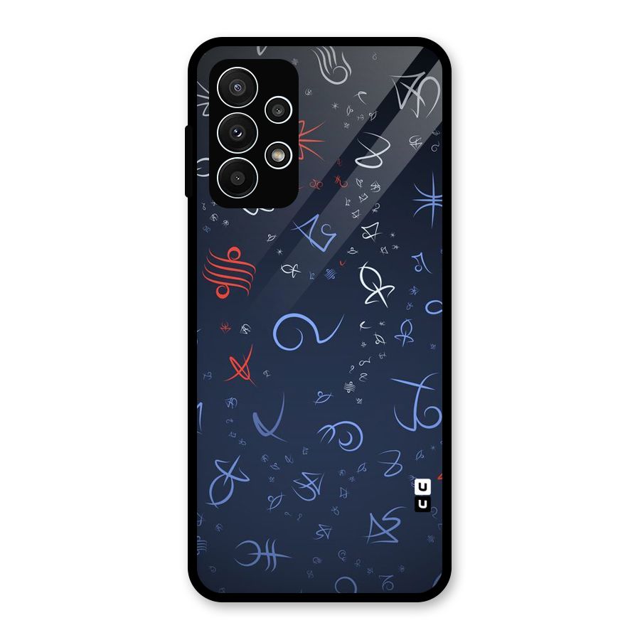 Blue Symbols Glass Back Case for Galaxy A23