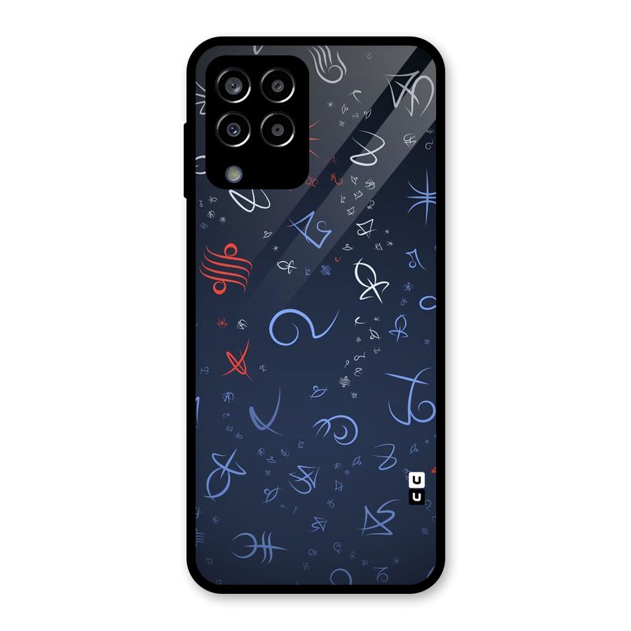 Blue Symbols Glass Back Case for Galaxy M33
