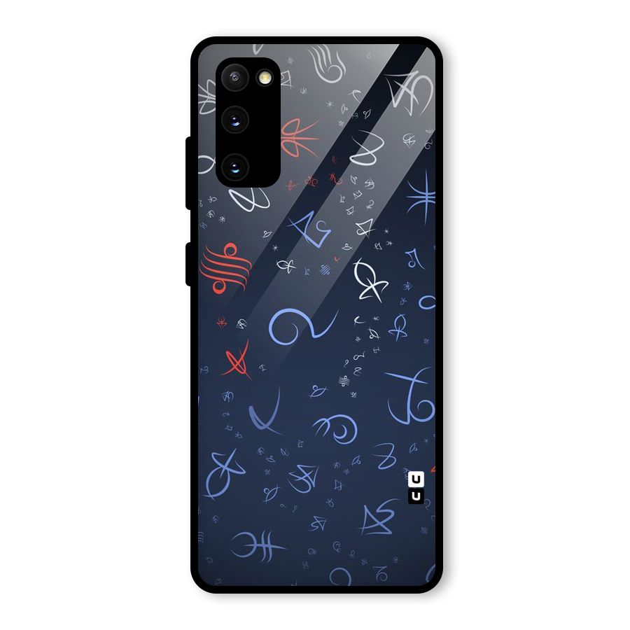 Blue Symbols Glass Back Case for Galaxy S20 FE 5G