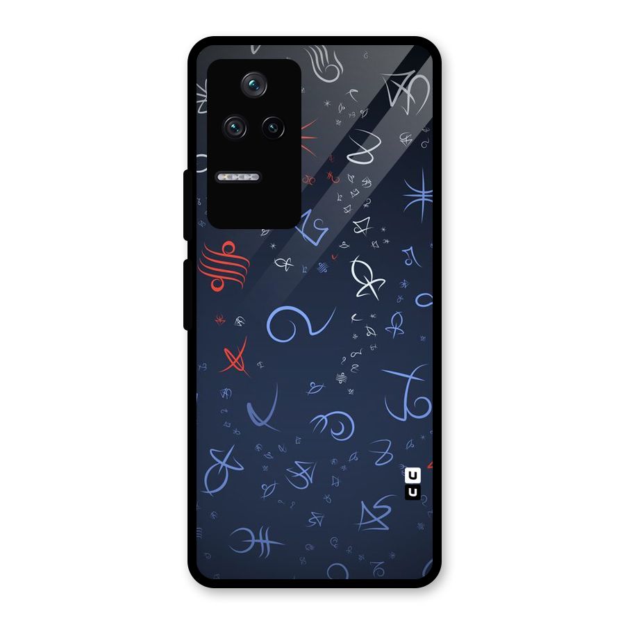 Blue Symbols Glass Back Case for Poco F4 5G