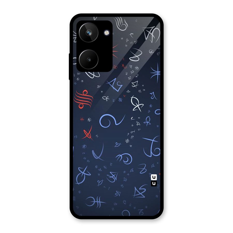 Blue Symbols Glass Back Case for Realme 10