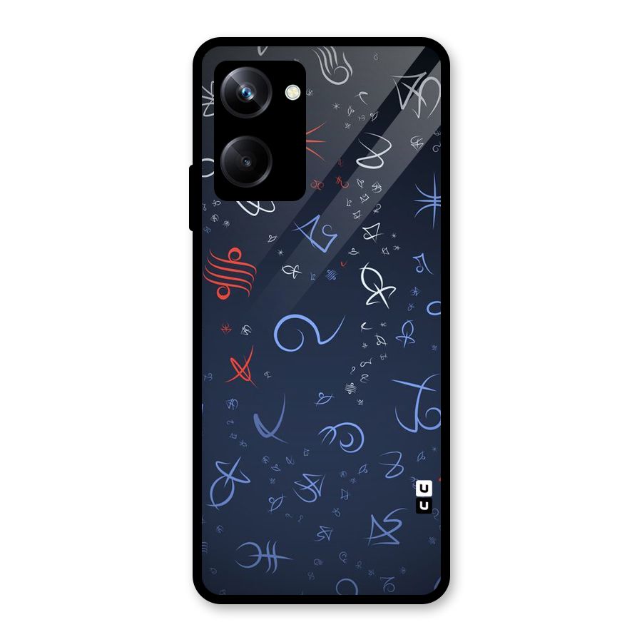 Blue Symbols Glass Back Case for Realme 10 Pro