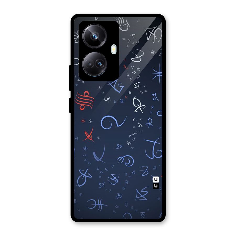 Blue Symbols Glass Back Case for Realme 10 Pro Plus
