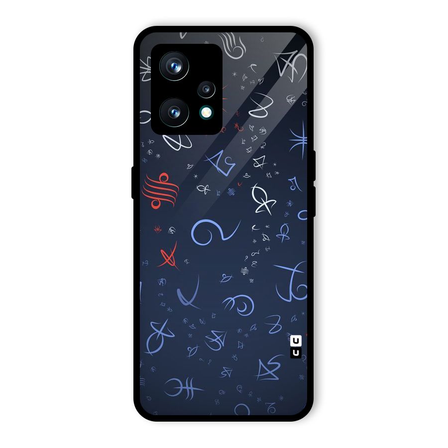 Blue Symbols Glass Back Case for Realme 9 Pro Plus 5G