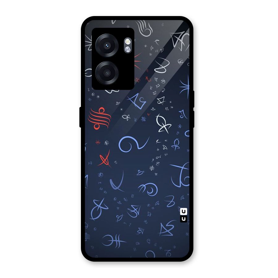 Blue Symbols Glass Back Case for Realme Narzo 50 5G