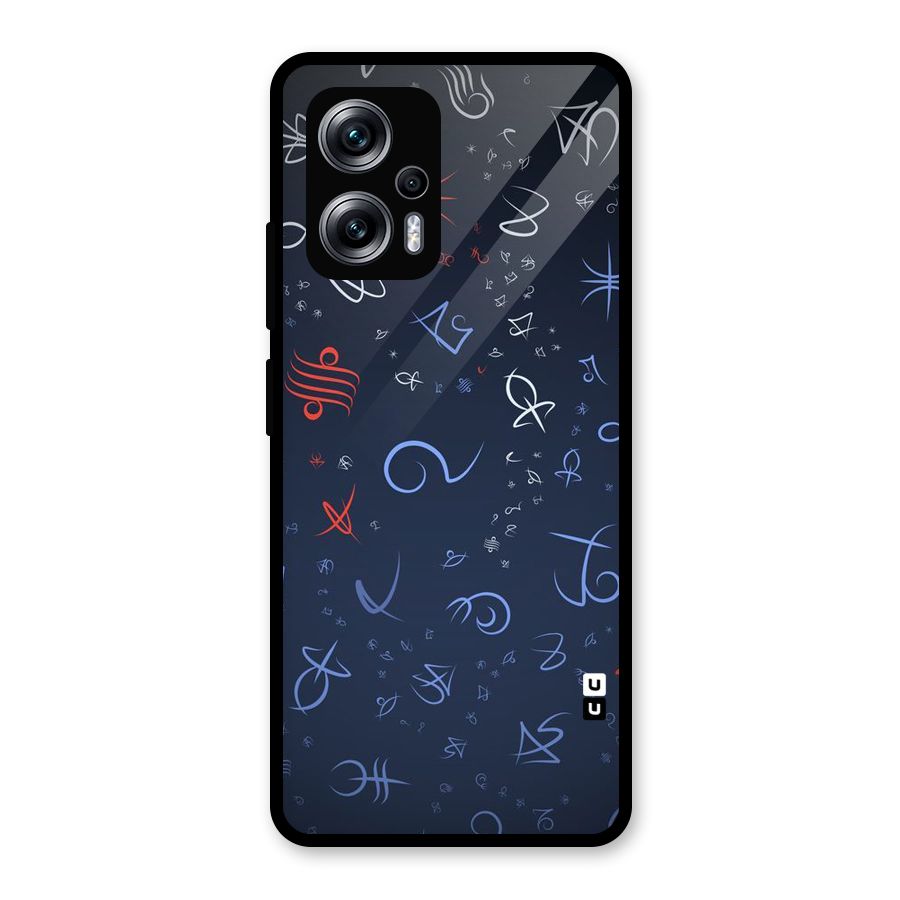Blue Symbols Glass Back Case for Redmi K50i