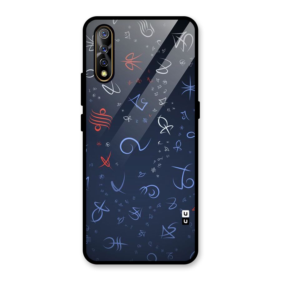 Blue Symbols Glass Back Case for Vivo S1