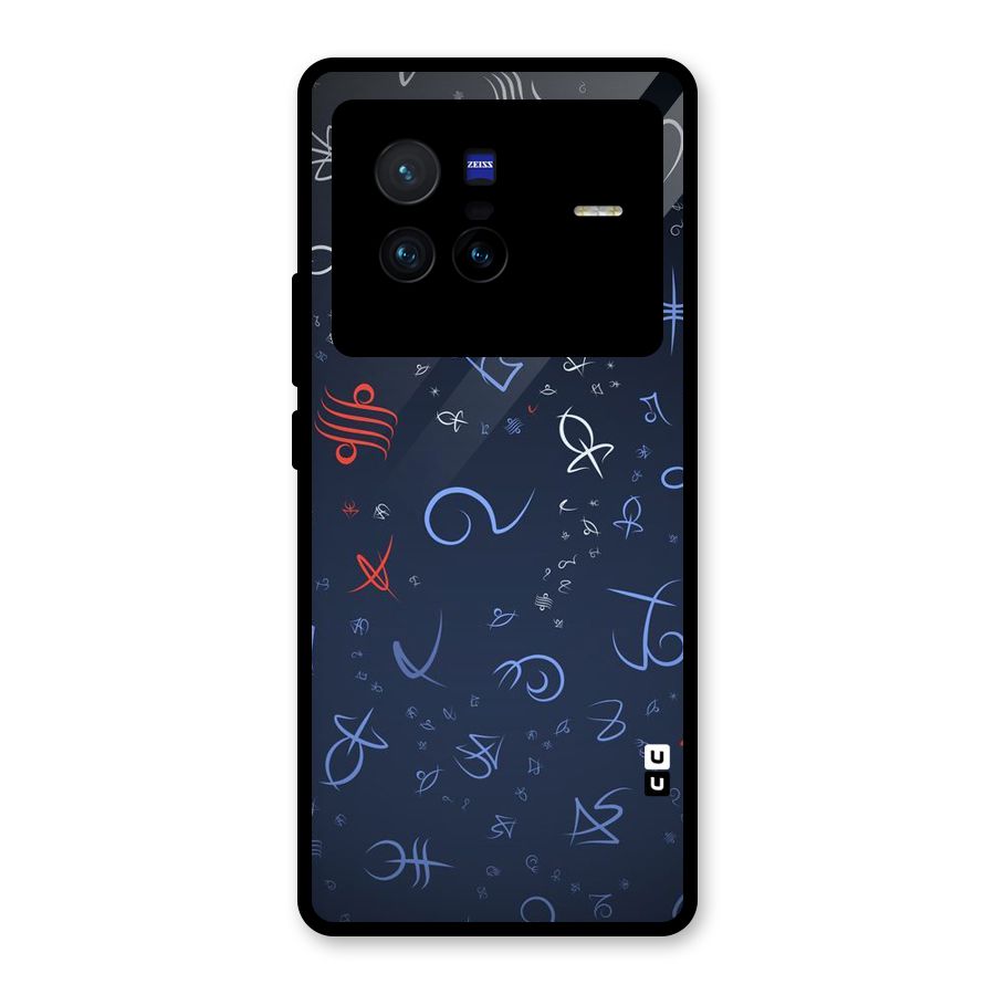 Blue Symbols Glass Back Case for Vivo X80