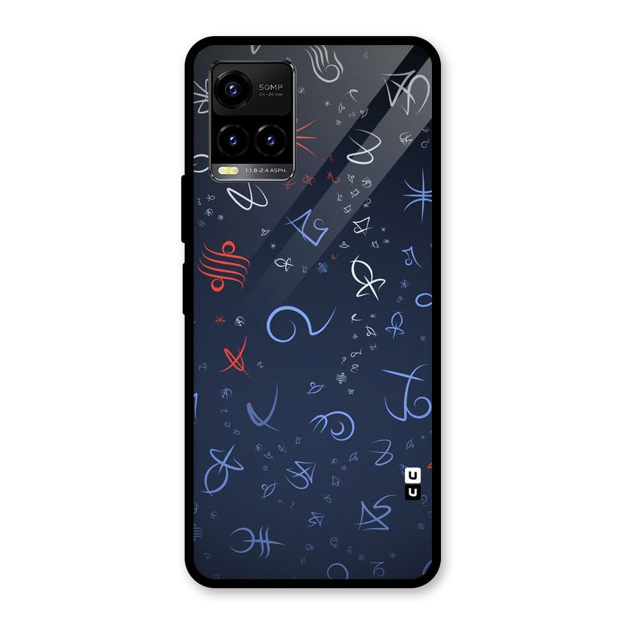 Blue Symbols Glass Back Case for Vivo Y21T