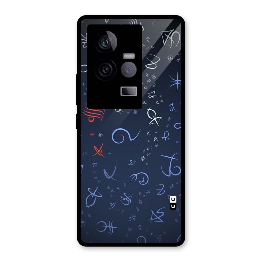 Blue Symbols Glass Back Case for Vivo iQOO 11 5G