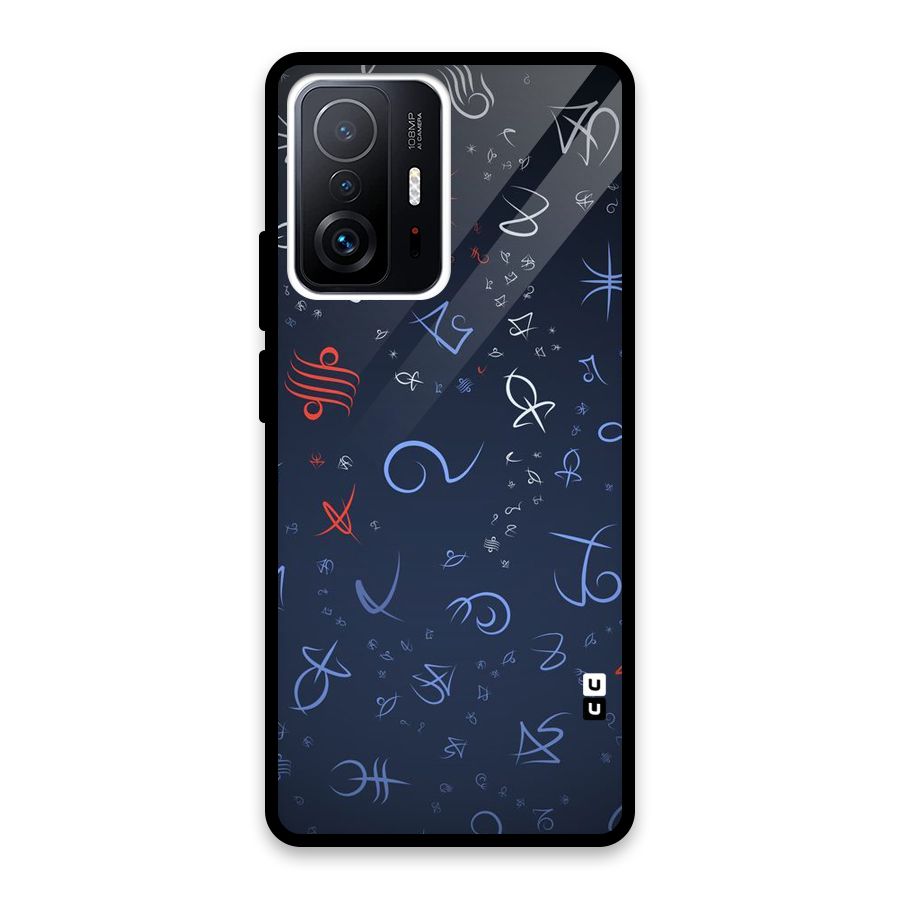 Blue Symbols Glass Back Case for Xiaomi 11T Pro