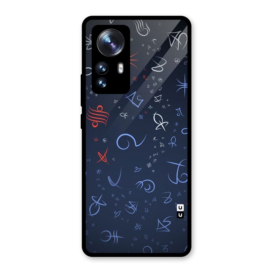Blue Symbols Glass Back Case for Xiaomi 12 Pro