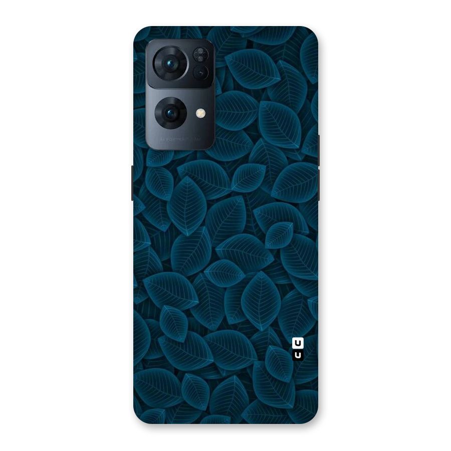 Blue Thin Leaves Back Case for Oppo Reno7 Pro 5G