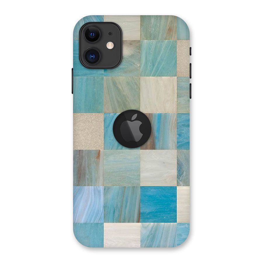Blue Tiles Back Case for iPhone 11 Logo Cut