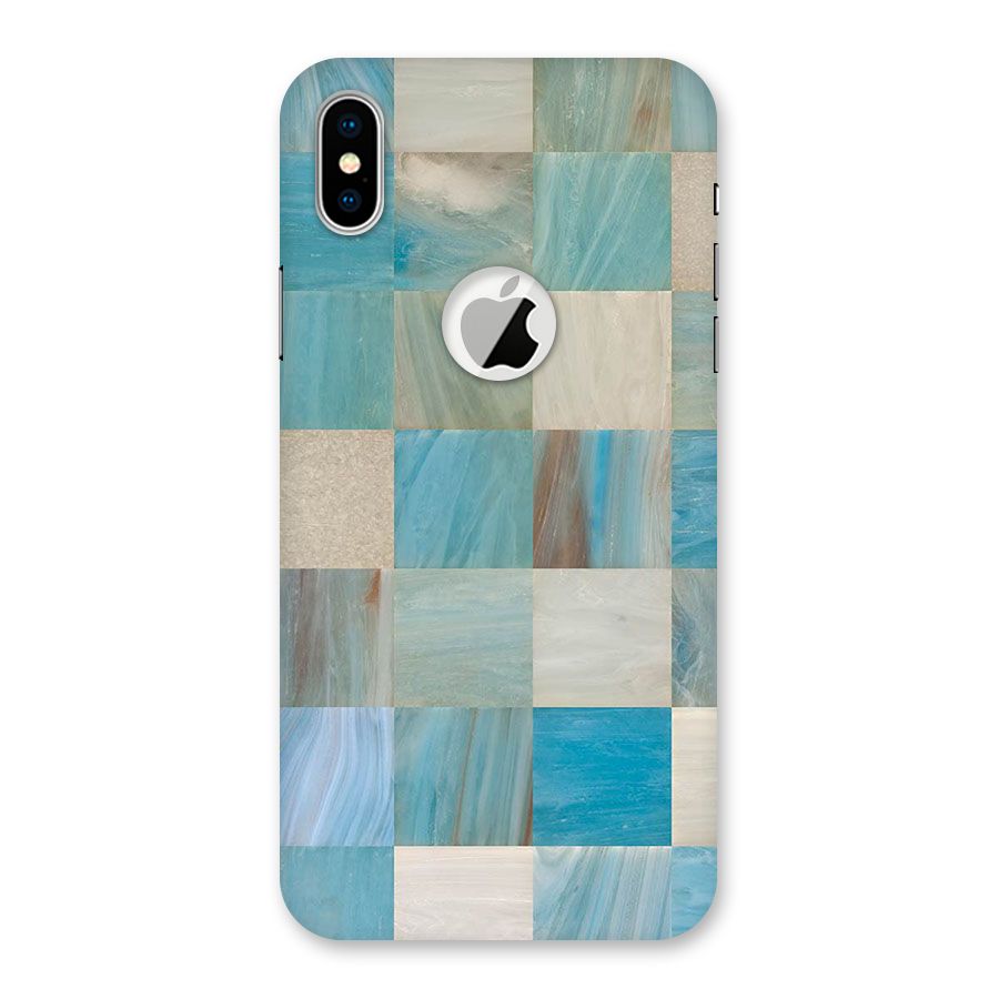 Blue Tiles Back Case for iPhone X Logo Cut