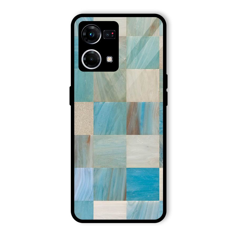Blue Tiles Glass Back Case for Oppo F21 Pro 5G