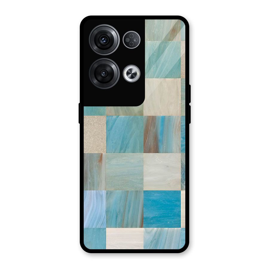 Blue Tiles Glass Back Case for Oppo Reno8 Pro 5G