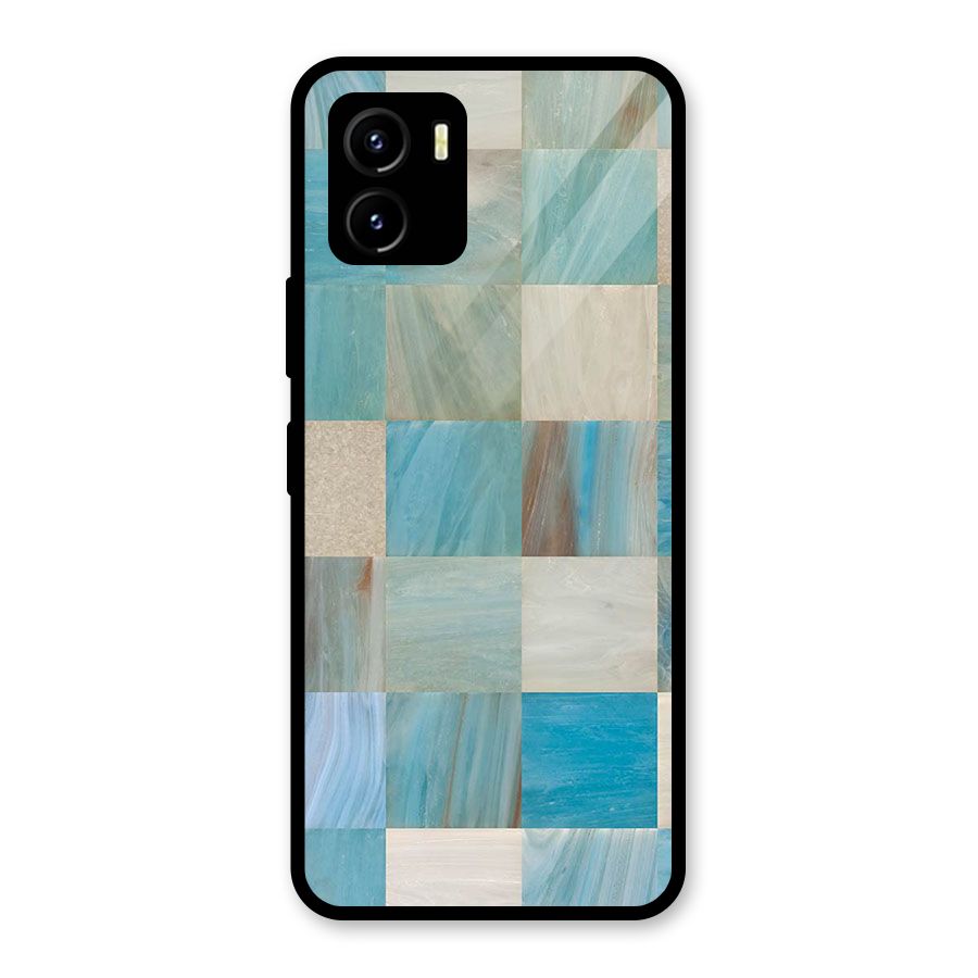 Blue Tiles Glass Back Case for Vivo Y15s